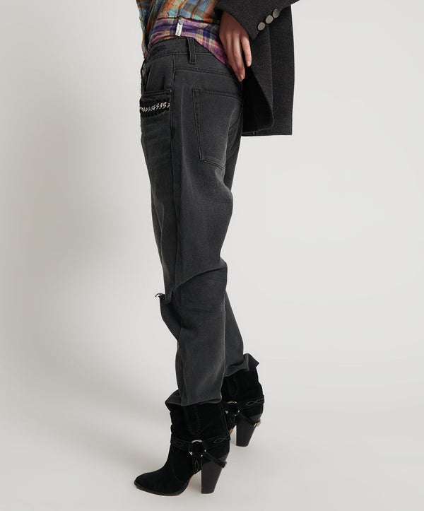 One Teaspoon Saints Low Waist Boyfriend Denim Jeans - Storm Grey