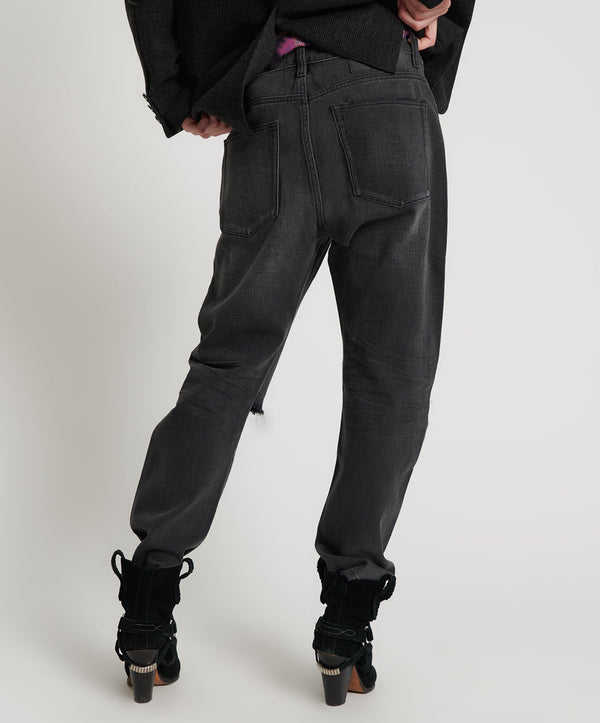 One Teaspoon Saints Low Waist Boyfriend Denim Jeans - Storm Grey