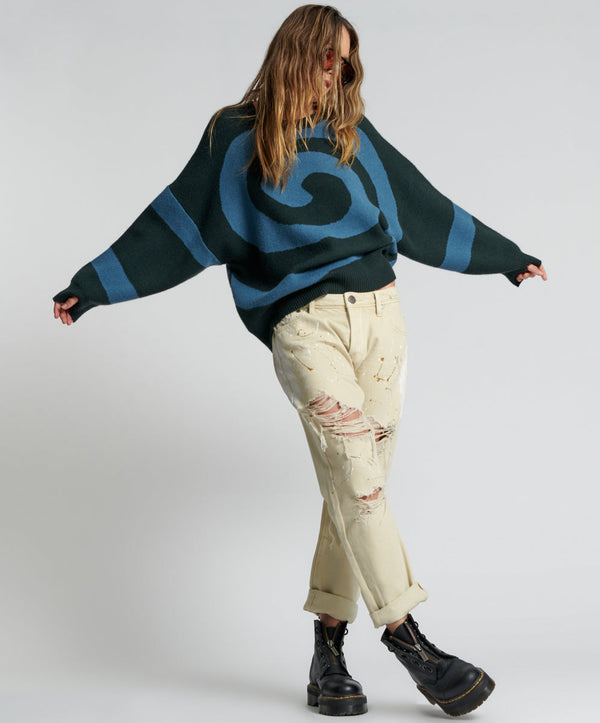 One Teaspoon Saints Low Waist Boyfriend Denim Jeans - Vegas Gold