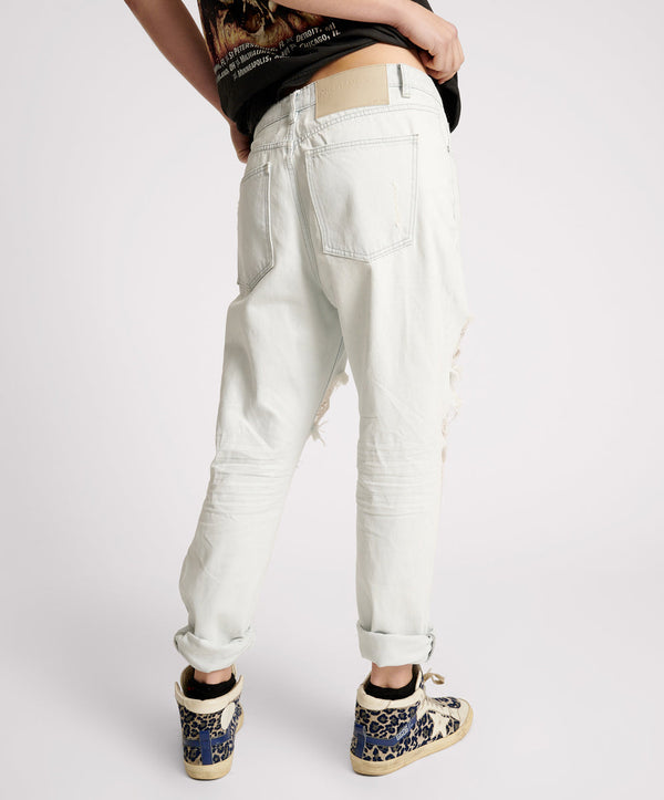 One Teaspoon Saints Low Waist Boyfriend Denim Jeans - Xanthe Blue
