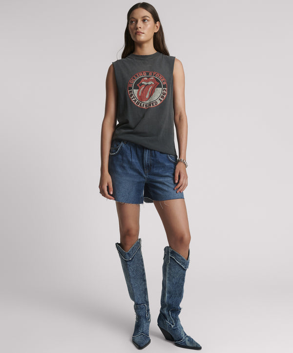 one teaspoon Shakers Low Waist Super Relaxed Denim Shorts - Blue Thunder