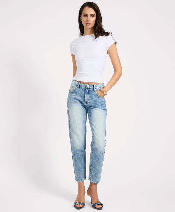 one teaspoon Slims High Waist Cropped Slim Fit Denim Jeans - Sunset Blue