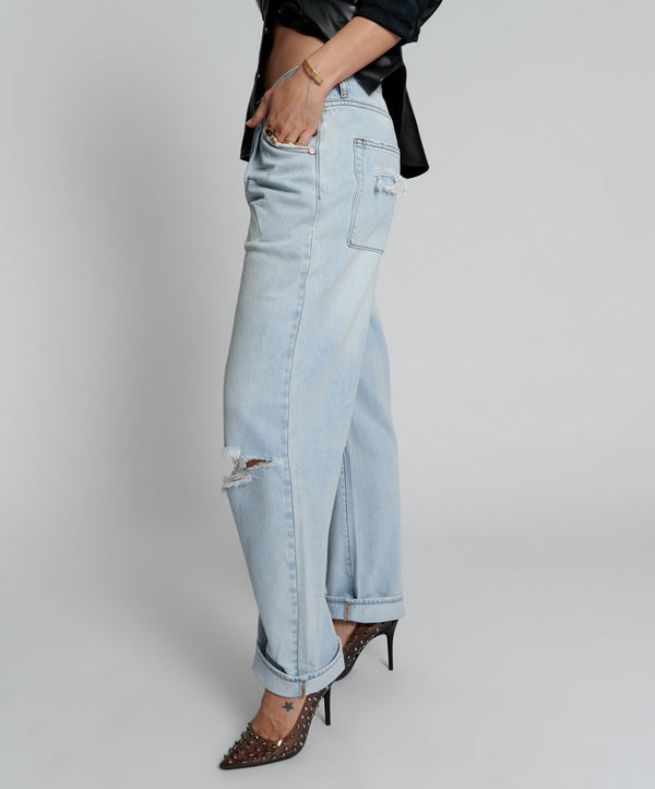 One Teaspoon Smiths Low Waist Wide Leg Denim Jeans - Casanova
