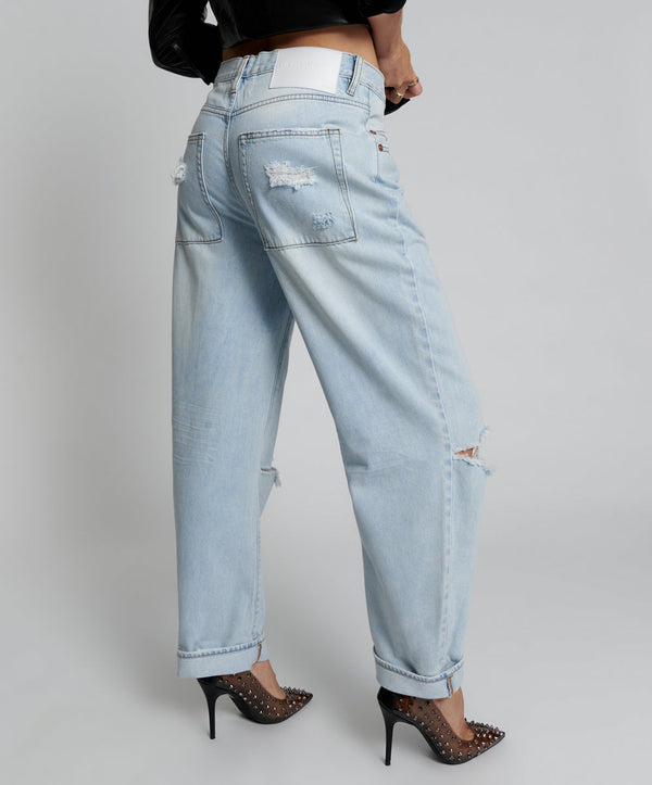 One Teaspoon Smiths Low Waist Wide Leg Denim Jeans - Casanova