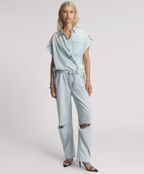 one teaspoon Smiths Low Waist Wide Leg Denim Jeans - Casanova