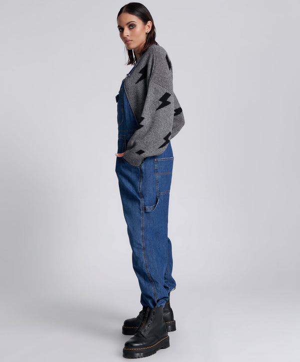 One Teaspoon Stanton St Long Denim Overalls - Blue Night
