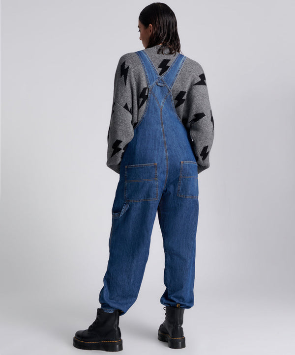 One Teaspoon Stanton St Long Denim Overalls - Blue Night