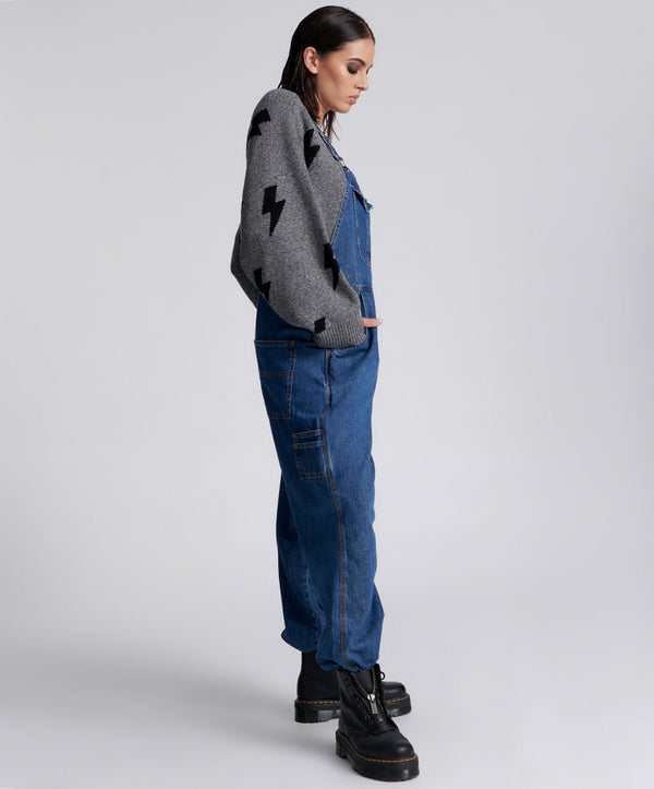 One Teaspoon Stanton St Long Denim Overalls - Blue Night