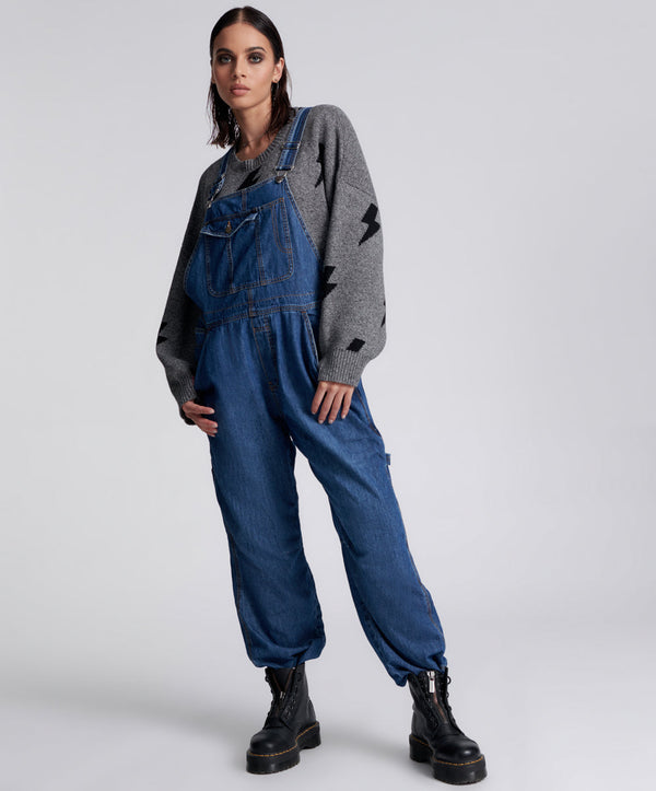 one teaspoon Stanton St Long Denim Overalls - Blue Night