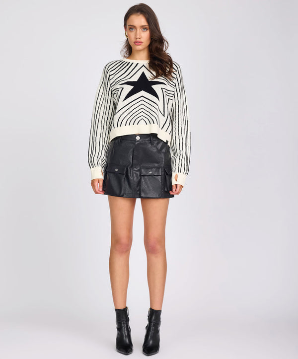 One Teaspoon Star Gazing Knitted Sweater - Mono Print