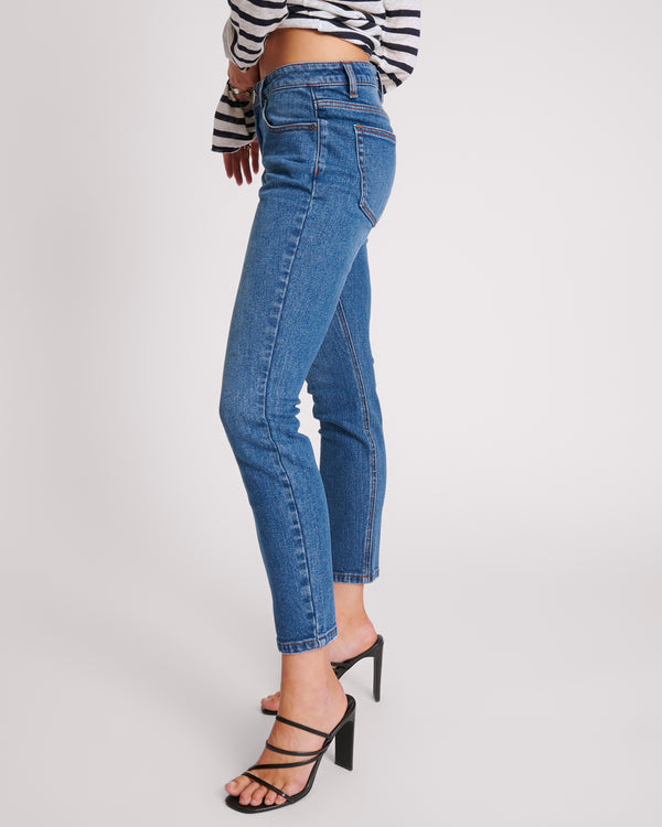 One Teaspoon Stixx Low Waist Slim Straight Leg Denim Jeans - Washed Blue