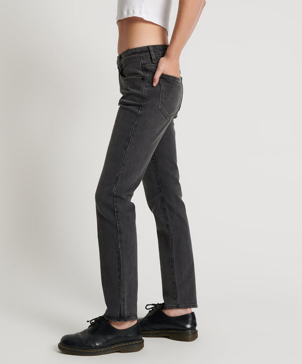 One Teaspoon Stixx Low Waist Slim Straight Leg Denim Jeans - Washed Black