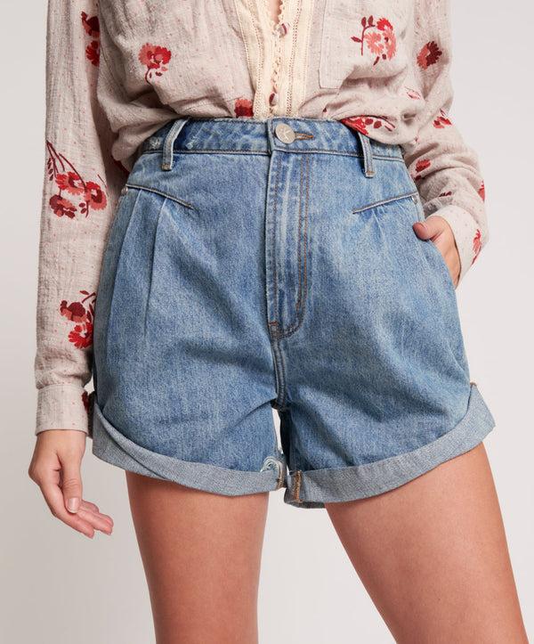 One Teaspoon Streetwalkers High Waist 80s Fit Denim Shorts - Venice Blue