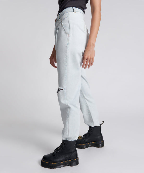 One Teaspoon Streetwalkers High Waist Straight Leg Trouser Denim Jeans - Bel Air Blue