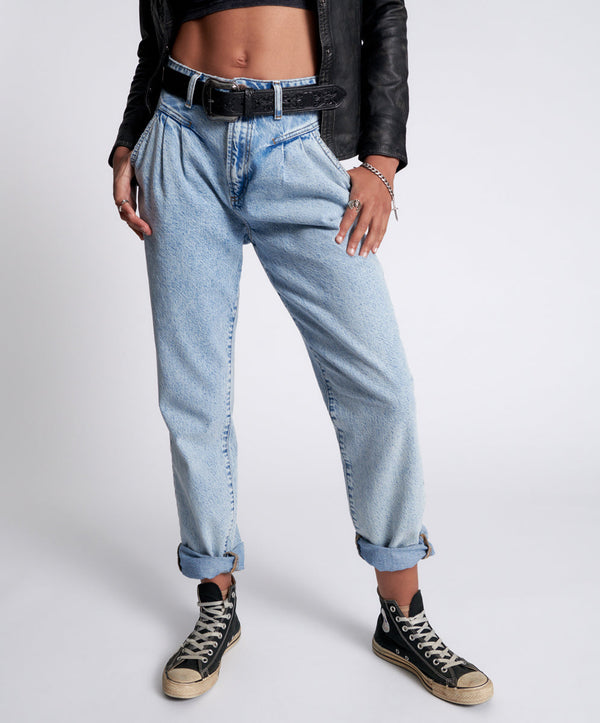 One Teaspoon Streetwalkers High Waist Straight Leg Trouser Denim Jeans - Kansas Acid