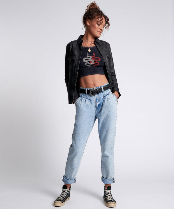 one teaspoon Streetwalkers High Waist Straight Leg Trouser Denim Jeans - Kansas Acid