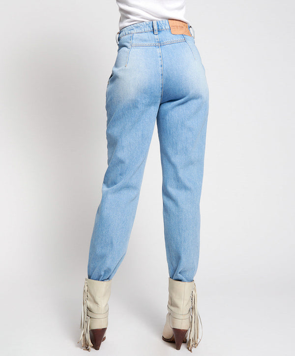 One Teaspoon Streetwalkers High Waist Straight Leg Trouser Denim Jeans - Pacifica