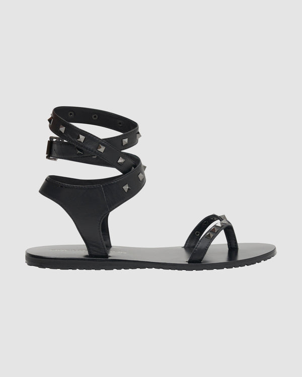 One Teaspoon Studded Liza Wrap Around Sandals - Black