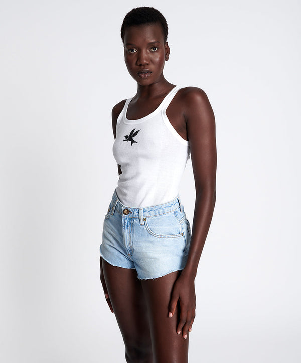 One Teaspoon The One High Waist Cheeky Denim Shorts - Best Blue