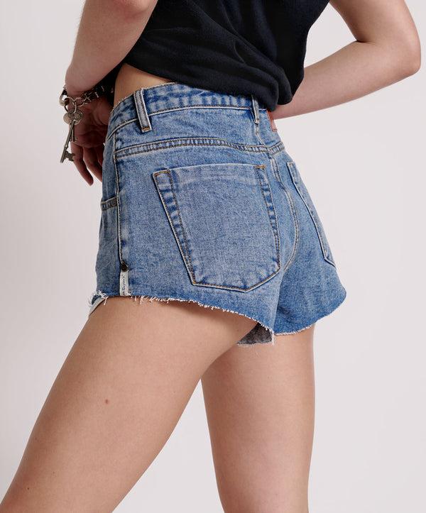 One Teaspoon The One High Waist Cheeky Denim Shorts - Hollywood