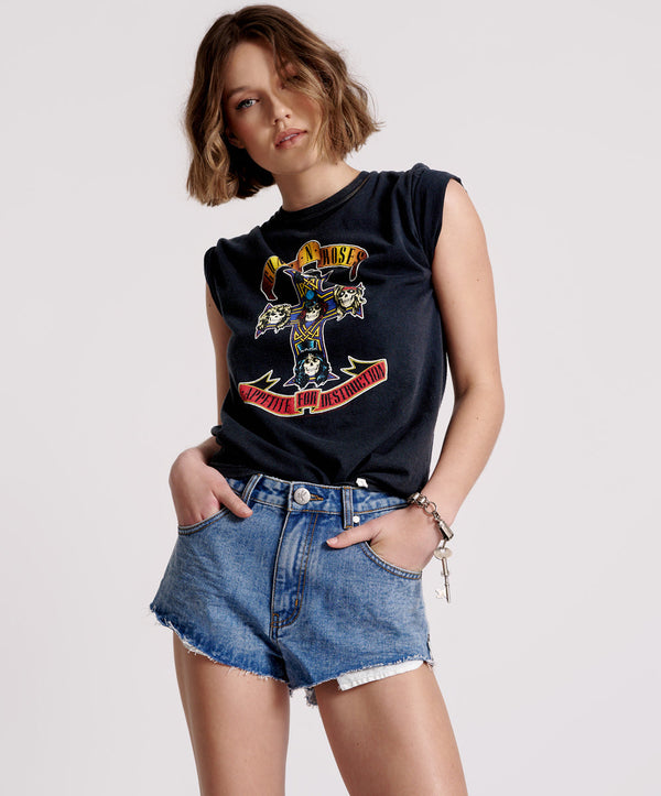 one teaspoon The One High Waist Cheeky Denim Shorts - Hollywood