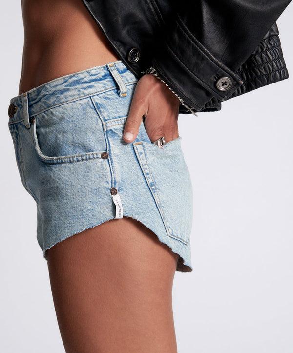 One Teaspoon The One High Waist Cheeky Denim Shorts - Kansas Acid