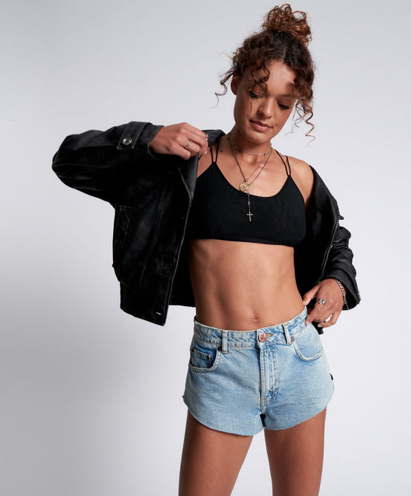 one teaspoon The One High Waist Cheeky Denim Shorts - Kansas Acid