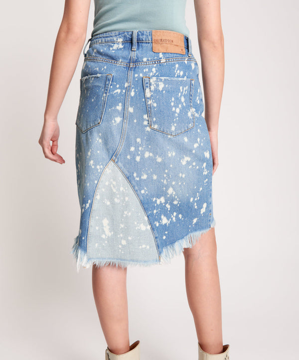 One Teaspoon Trucker Trucker Mid Waist Denim Skirt - Royal Salt