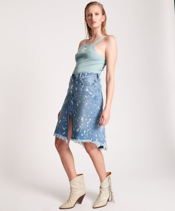 one teaspoon Trucker Trucker Mid Waist Denim Skirt - Royal Salt