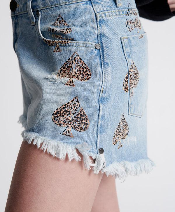 One Teaspoon Truckers Mid Waist Relaxed Denim Shorts - Best Blue
