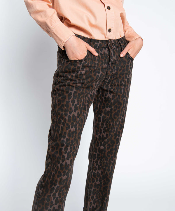 One Teaspoon Truckers Mid Waist Straight Leg Denim Jeans - Bronze Leo