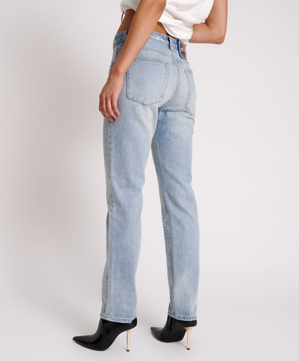 One Teaspoon Truckers Mid Waist Straight Leg Denim Jeans - Hendrixe