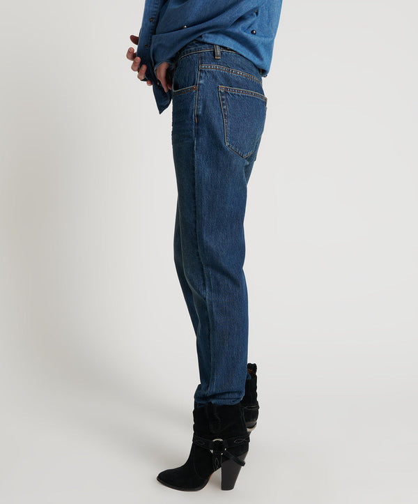 One Teaspoon Truckers Mid Waist Straight Leg Denim Jeans - Royal Blue