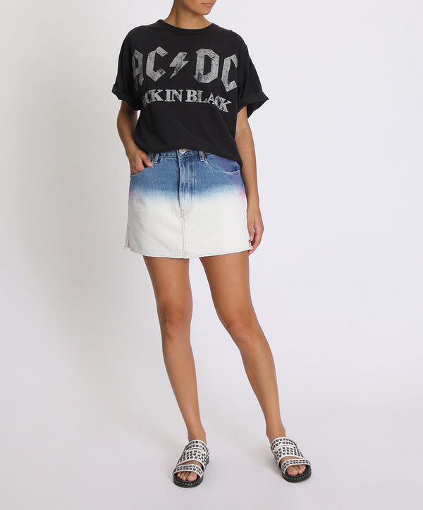 one teaspoon Vanguard Mid Waist Relaxed Mini Denim Skirt - Dip Dye
