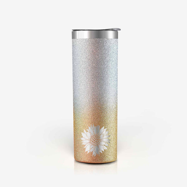 onebttl Sunflower Skinny Glitter Tumbler