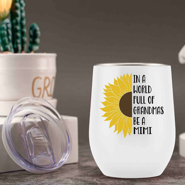 Onebttl Sunflower Wine Tumbler For Grandma