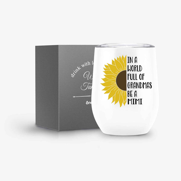 Onebttl Sunflower Wine Tumbler For Grandma