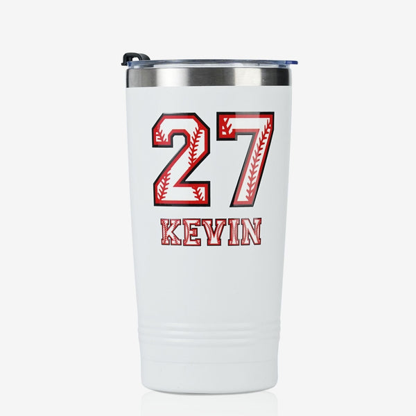 onebttl Personalized Baseball Gifts - Customize Name and Number of Player on Stainless Steel Tumbler