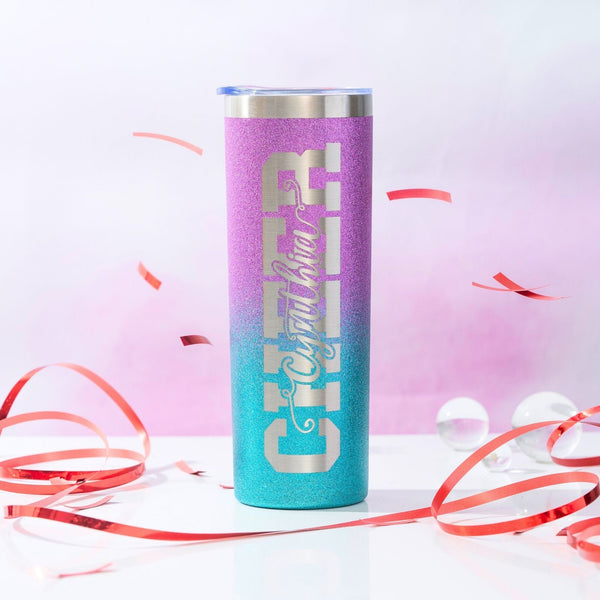 Onebttl Personalized Cheerleader Gifts - Customized Name On Stainless Steel Tumbler For Cheerleaders