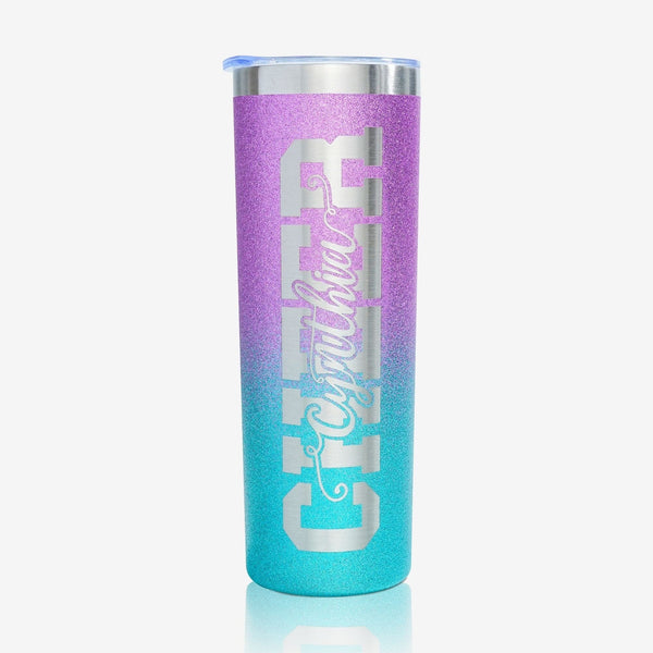 onebttl Personalized Cheerleader Gifts - Customized Name on Stainless Steel Tumbler for Cheerleaders