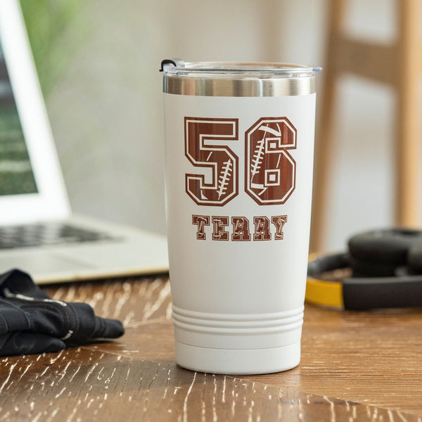 Onebttl Personalized Football Gifts - Customize Name And Number Of Player On Stainless Steel Tumblers