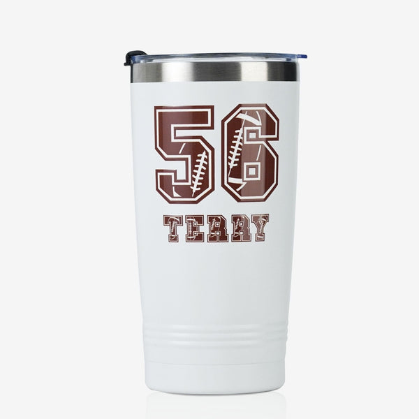 onebttl Personalized Football Gifts - Customize Name and Number of Player on Stainless Steel Tumblers