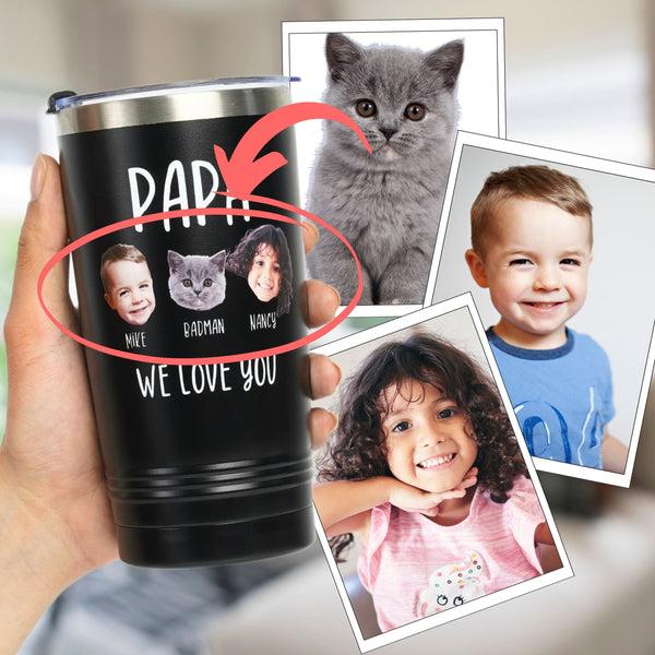 Onebttl Personalized Grandpa Tumbler With Names And Portraits (Customize Title Names And Portraits)