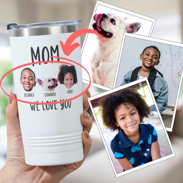 Onebttl Personalized Mom Tumbler With Names And Portraits - Best Mom Ever (Customize Name And Portrait)