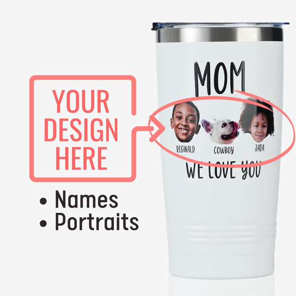 Onebttl Personalized Mom Tumbler With Names And Portraits - Best Mom Ever (Customize Name And Portrait)