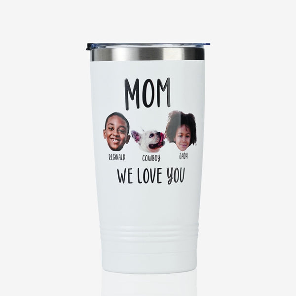 onebttl Personalized Mom Tumbler with Names and Portraits - Best Mom Ever (Customize Name and portrait)