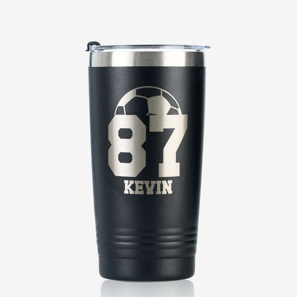onebttl Personalized Soccer Gifts - Customize Name and Number of Player on Stainless Steel Tumblers