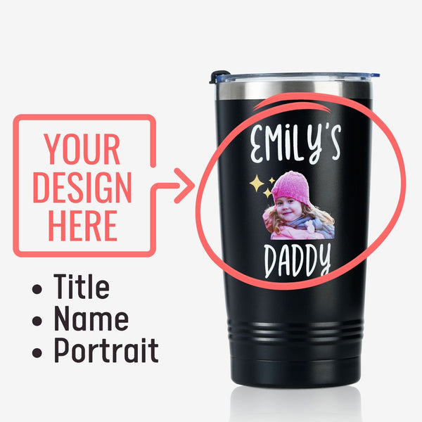 Onebttl Stainless Steel Tumbler With Personalized Photos And Names Of Children For Parents And Families - Customized Child's Portraits