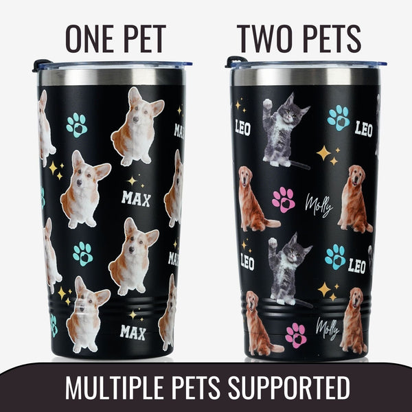 Onebttl Stainless Steel Tumbler With Personalized Photos And Names For Pet Owners - Customized Pet Photos And Names