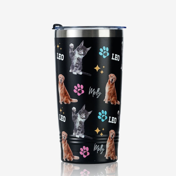 onebttl Stainless Steel Tumbler with Personalized Photos and Names for Pet Owners - Customized Pet Photos and Names